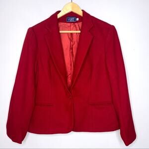 Haberdashery Collection by Personal Vintage Women's Red Wool Blazer 12